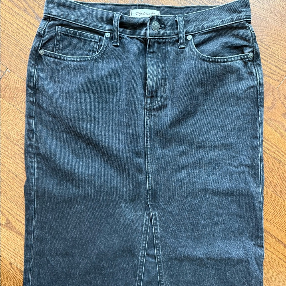 Madewell Charcoal Denim Maxi Skirt